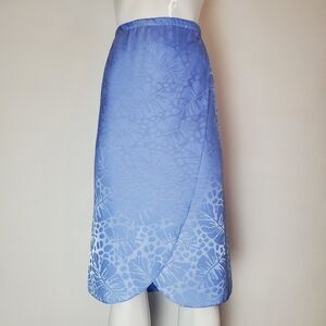 Vintage 80s Periwinkle Leaf Tulip Skirt